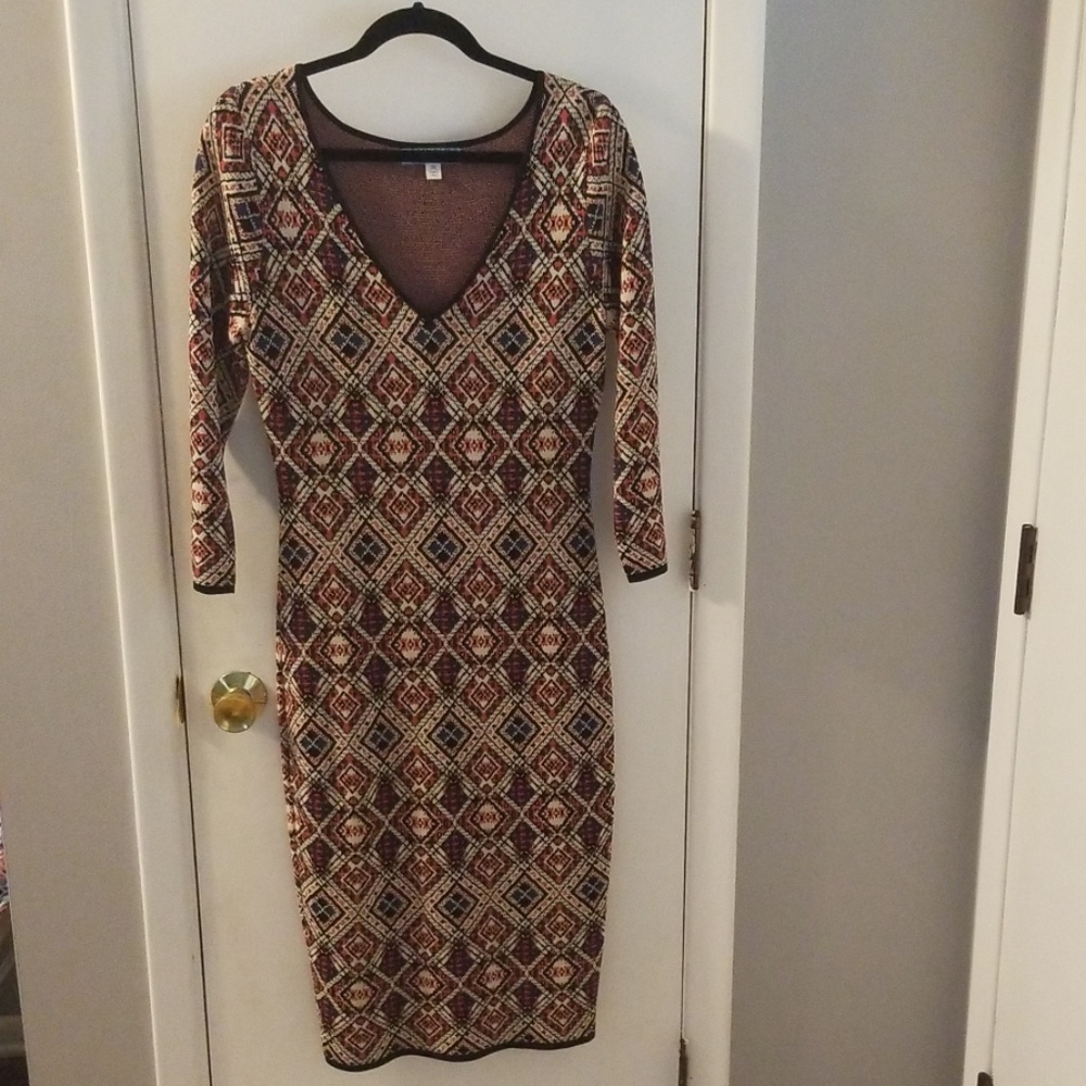 M Tribal Patterned Sweater Dress
